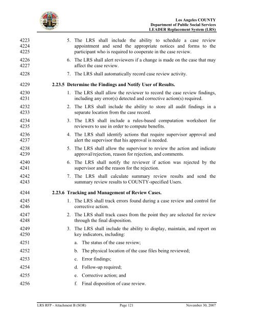 TABLE OF CONTENTS - Department of Public Social Services