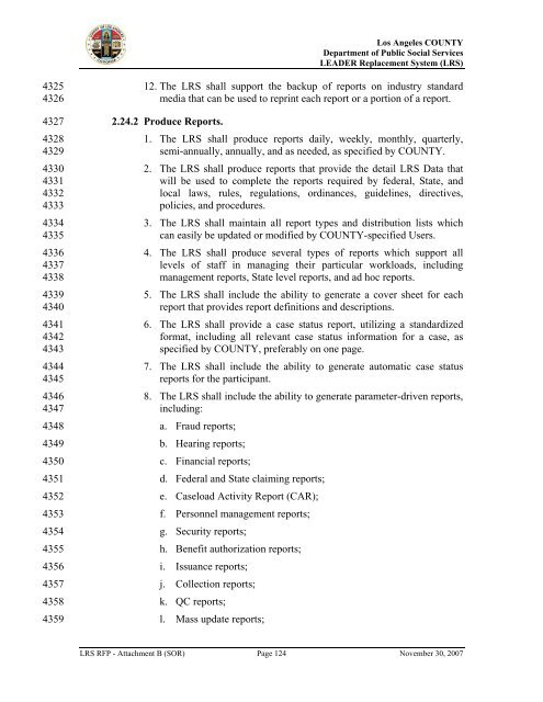 TABLE OF CONTENTS - Department of Public Social Services