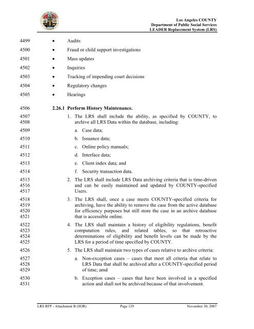 TABLE OF CONTENTS - Department of Public Social Services