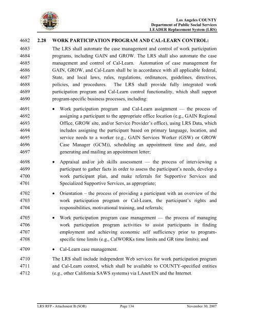 TABLE OF CONTENTS - Department of Public Social Services