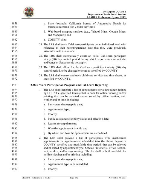 TABLE OF CONTENTS - Department of Public Social Services