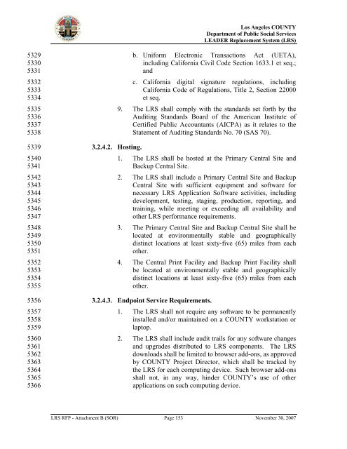 TABLE OF CONTENTS - Department of Public Social Services