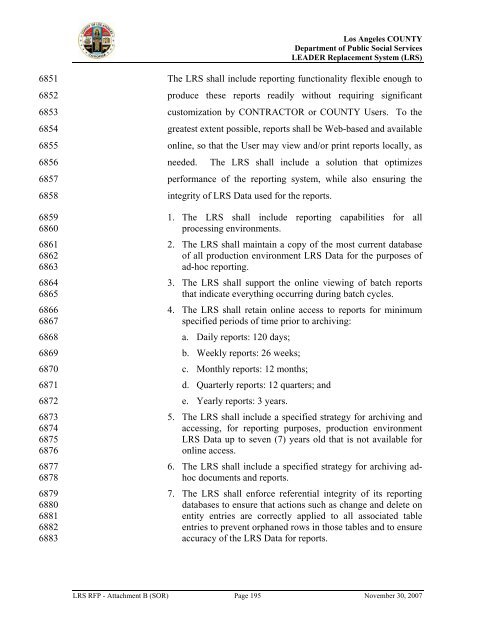 TABLE OF CONTENTS - Department of Public Social Services