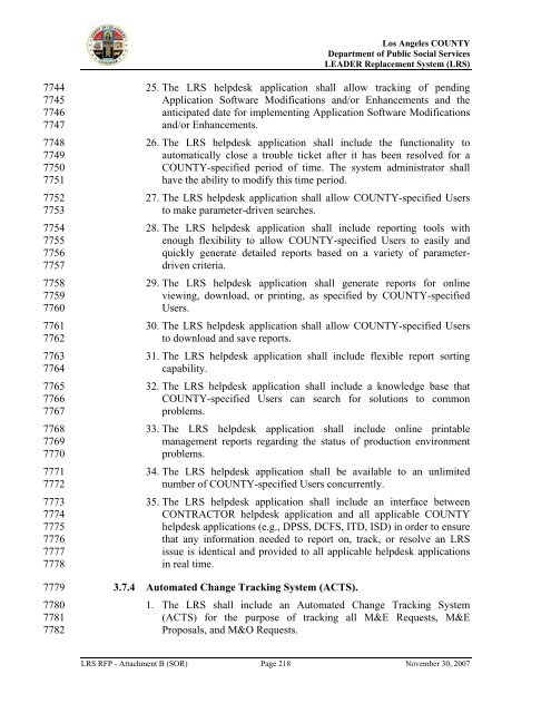 TABLE OF CONTENTS - Department of Public Social Services