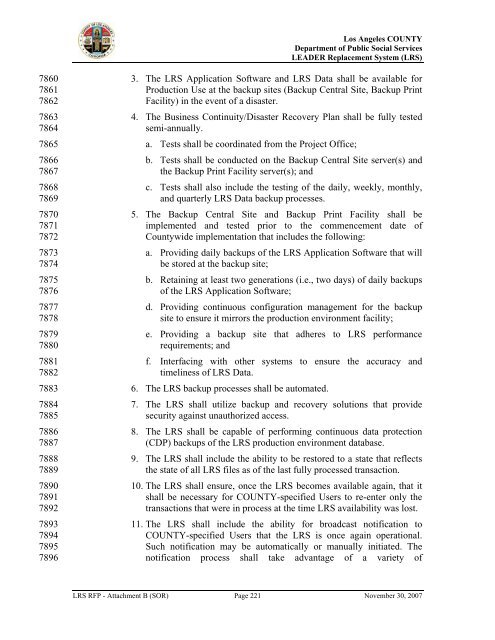 TABLE OF CONTENTS - Department of Public Social Services