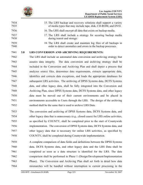 TABLE OF CONTENTS - Department of Public Social Services