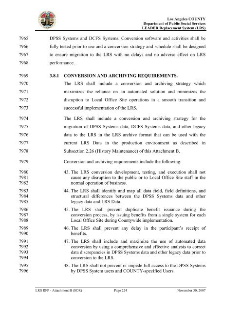 TABLE OF CONTENTS - Department of Public Social Services