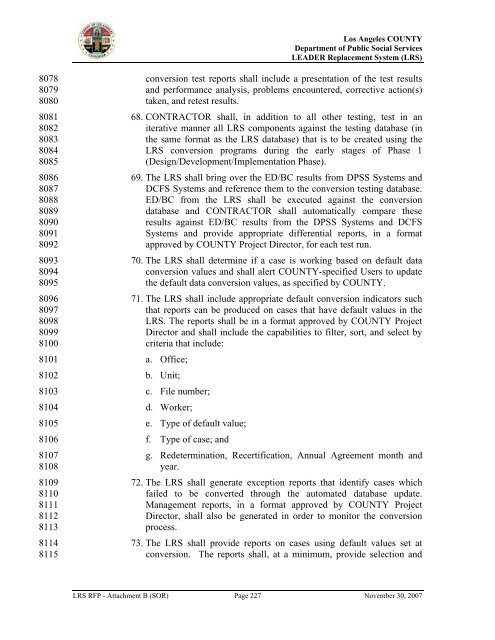 TABLE OF CONTENTS - Department of Public Social Services