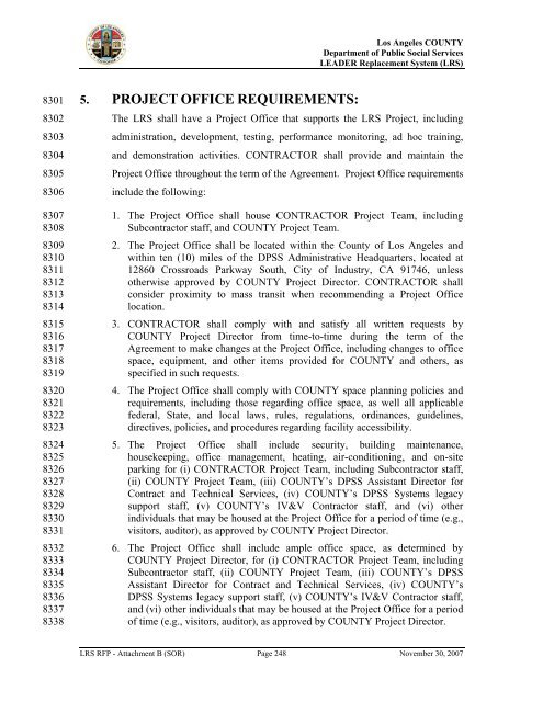 TABLE OF CONTENTS - Department of Public Social Services