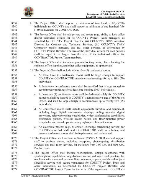 TABLE OF CONTENTS - Department of Public Social Services