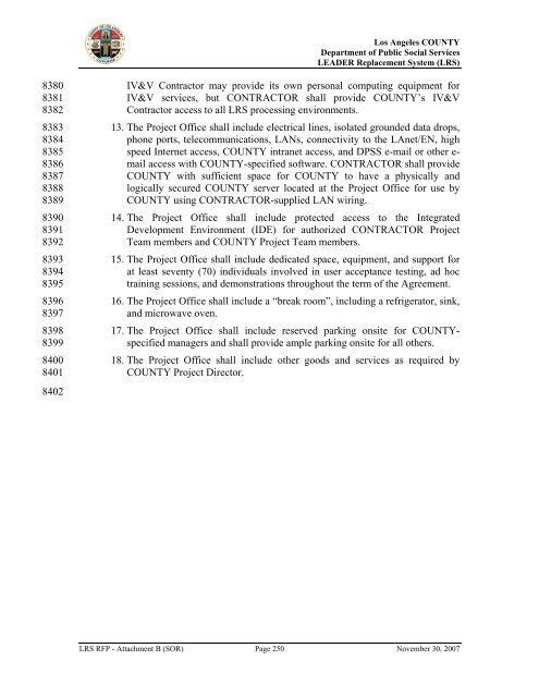 TABLE OF CONTENTS - Department of Public Social Services