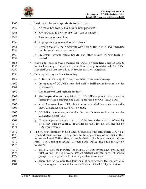 TABLE OF CONTENTS - Department of Public Social Services