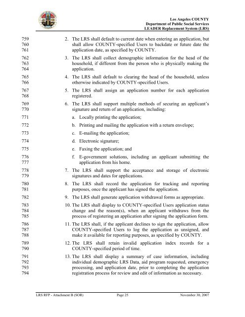 TABLE OF CONTENTS - Department of Public Social Services