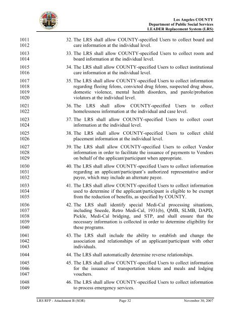 TABLE OF CONTENTS - Department of Public Social Services