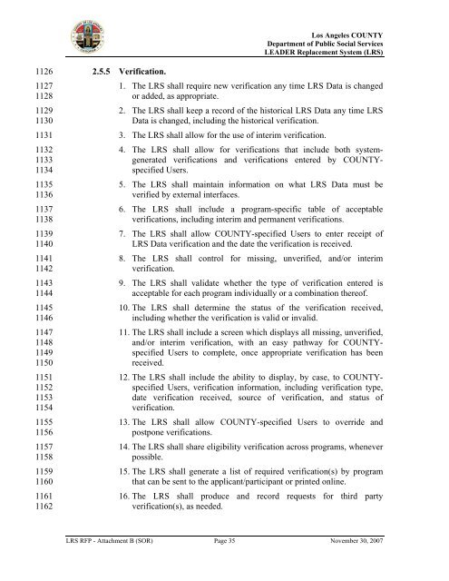 TABLE OF CONTENTS - Department of Public Social Services