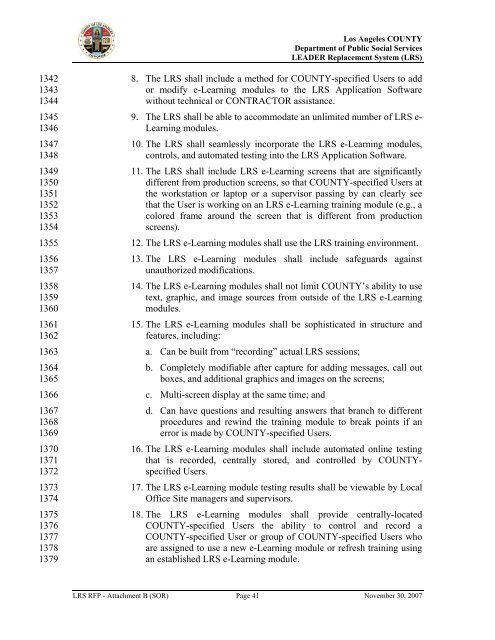 TABLE OF CONTENTS - Department of Public Social Services