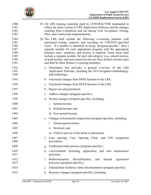 TABLE OF CONTENTS - Department of Public Social Services