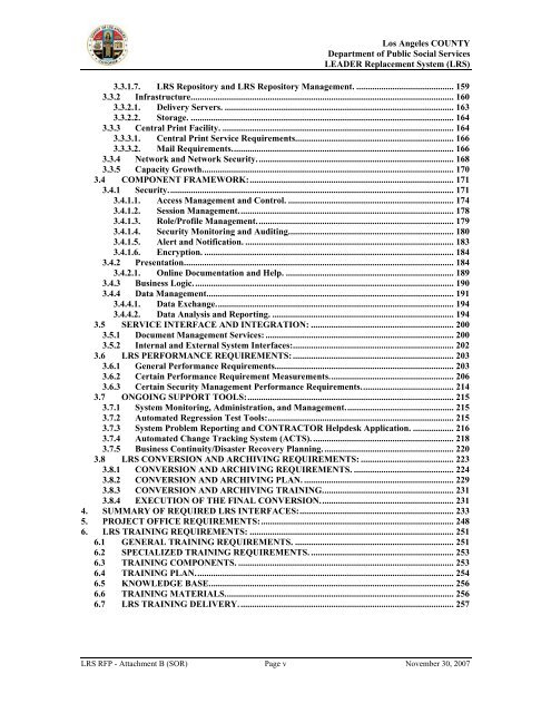 TABLE OF CONTENTS - Department of Public Social Services