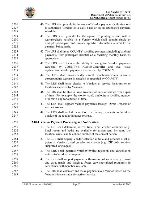 TABLE OF CONTENTS - Department of Public Social Services