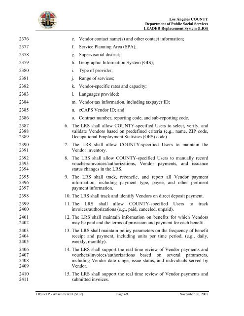 TABLE OF CONTENTS - Department of Public Social Services