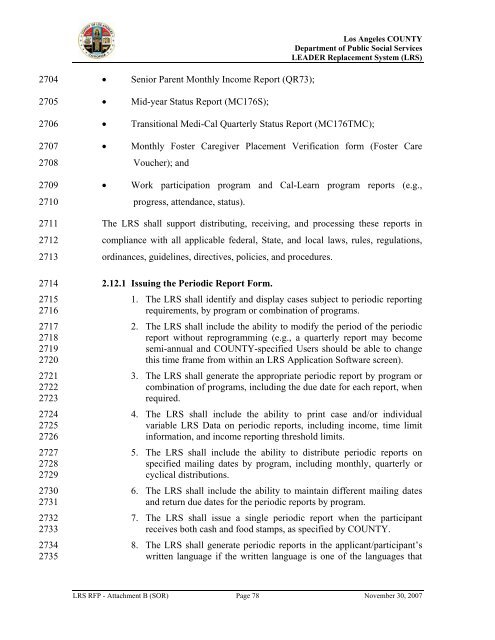 TABLE OF CONTENTS - Department of Public Social Services