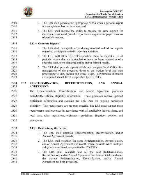 TABLE OF CONTENTS - Department of Public Social Services