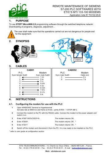 remote maintenance of siemens s7-200 plc softwares ... - Etic Telecom