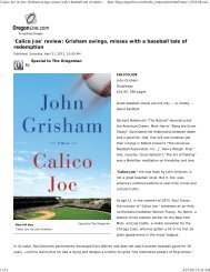 'Calico Joe' review: Grisham swings, misses with a baseball tale of ...