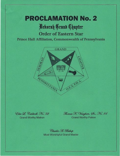 PROCLAMATION No.2 - Prince Hall Grand Masonic Lodge of ...