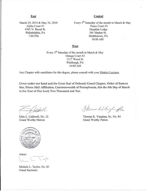 PROCLAMATION No.2 - Prince Hall Grand Masonic Lodge of ...