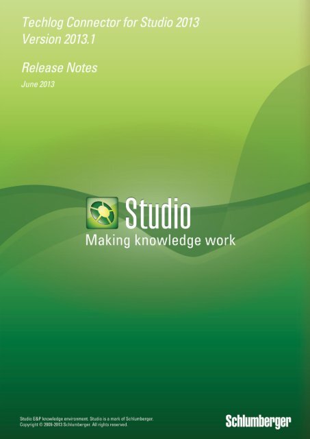 Studio 2013.1 Release Notes - Ocean - Schlumberger