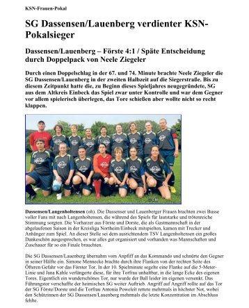 SG Dassensen/Lauenberg verdienter KSN- Pokalsieger