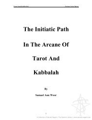 The Initiatic Path In The Arcane Of Tarot And Kabbalah