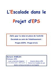 L'Escalade dans le Projet d'EPS - Serveur pédagogique de l ...