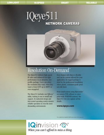 IQeye 511 megapixel IP camera (PDF 173k) - Network Webcams