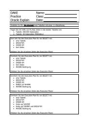 DAKE Name: Practice Class: Oracle Explain Date: