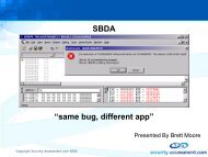 SBDA âsame bug, different appâ - Security Assessment