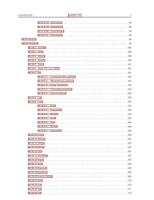 GNUPlot Manual