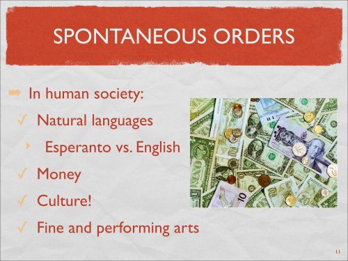 SPONTANEOUS ORDER AND CIVIL SOCIETY - Kosmos