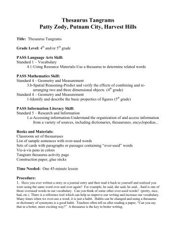 Thesaurus Tangrams - Putnam City Schools