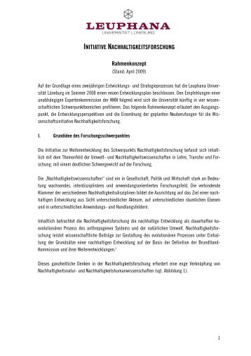 initiative nachhaltigkeitsforschung - Leuphana UniversitÃ¤t LÃ¼neburg