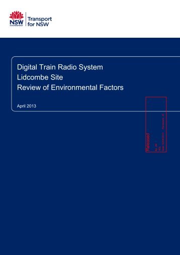 Digital Train Radio System Lidcombe Site Review of Environmental ...