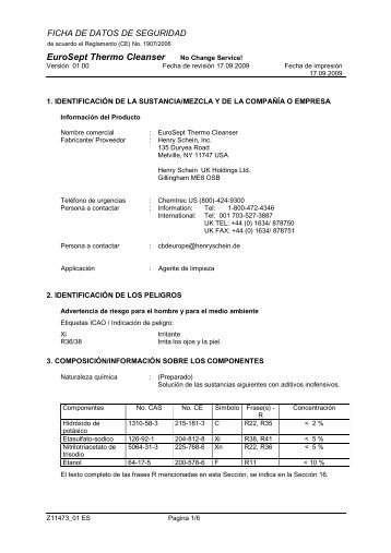 EuroSept Thermo Cleanser No Change Service! - Henry Schein ...