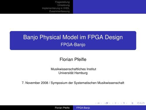Physical Model of a Banjo in FPGA Design - Systmuwi.de
