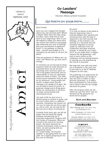 Amici Vol 11 Issue 3 September 2009 - The Augustinians in Australia