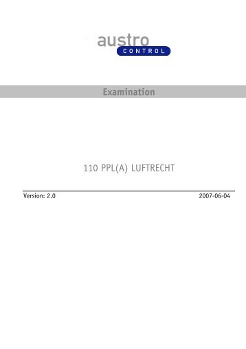 Examination 110 PPL(A) LUFTRECHT - flightcooperation