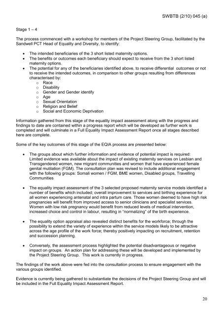 Trust Board Febuary 2010 - Sandwell & West Birmingham Hospitals