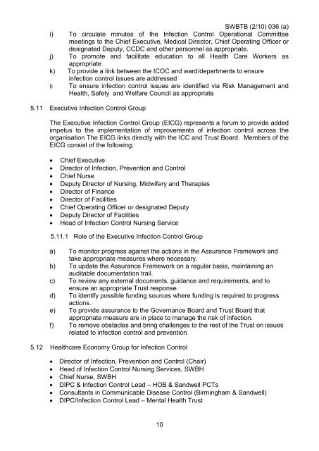 Trust Board Febuary 2010 - Sandwell & West Birmingham Hospitals