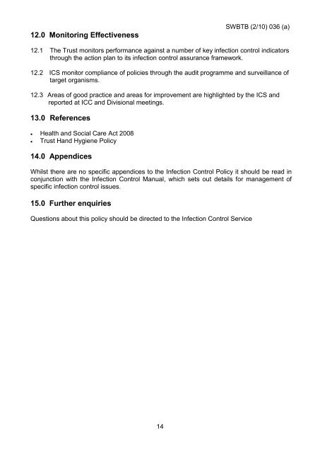 Trust Board Febuary 2010 - Sandwell & West Birmingham Hospitals