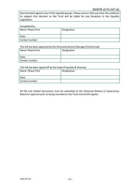 Trust Board Febuary 2010 - Sandwell & West Birmingham Hospitals